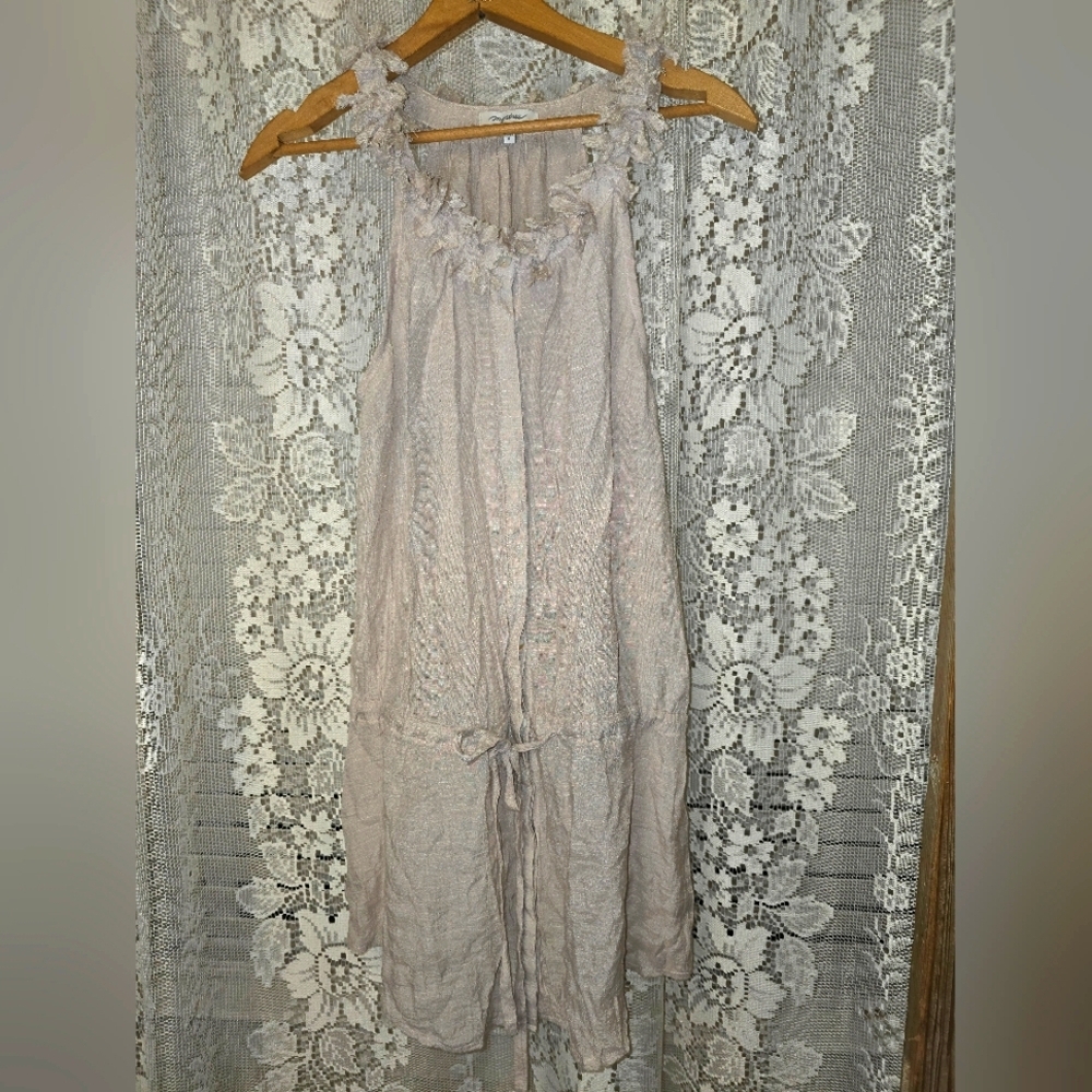 Mystree Linen Natural Tunic, Womens Small